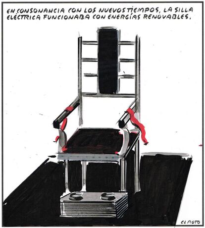 Keeping in step with the times, the electric chair ran on renewable energy.