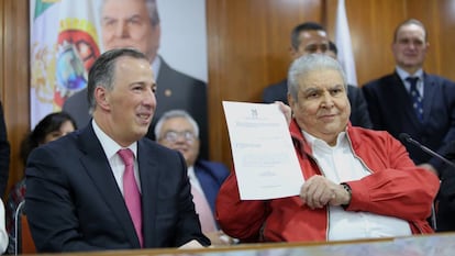 José Antonio Meade y Carlos Aceves del Olmo, líder de la CTM.