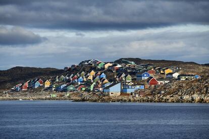 El pueblo de Aasiaat, en la bahía de Disko, al suroeste de Groenlandia.