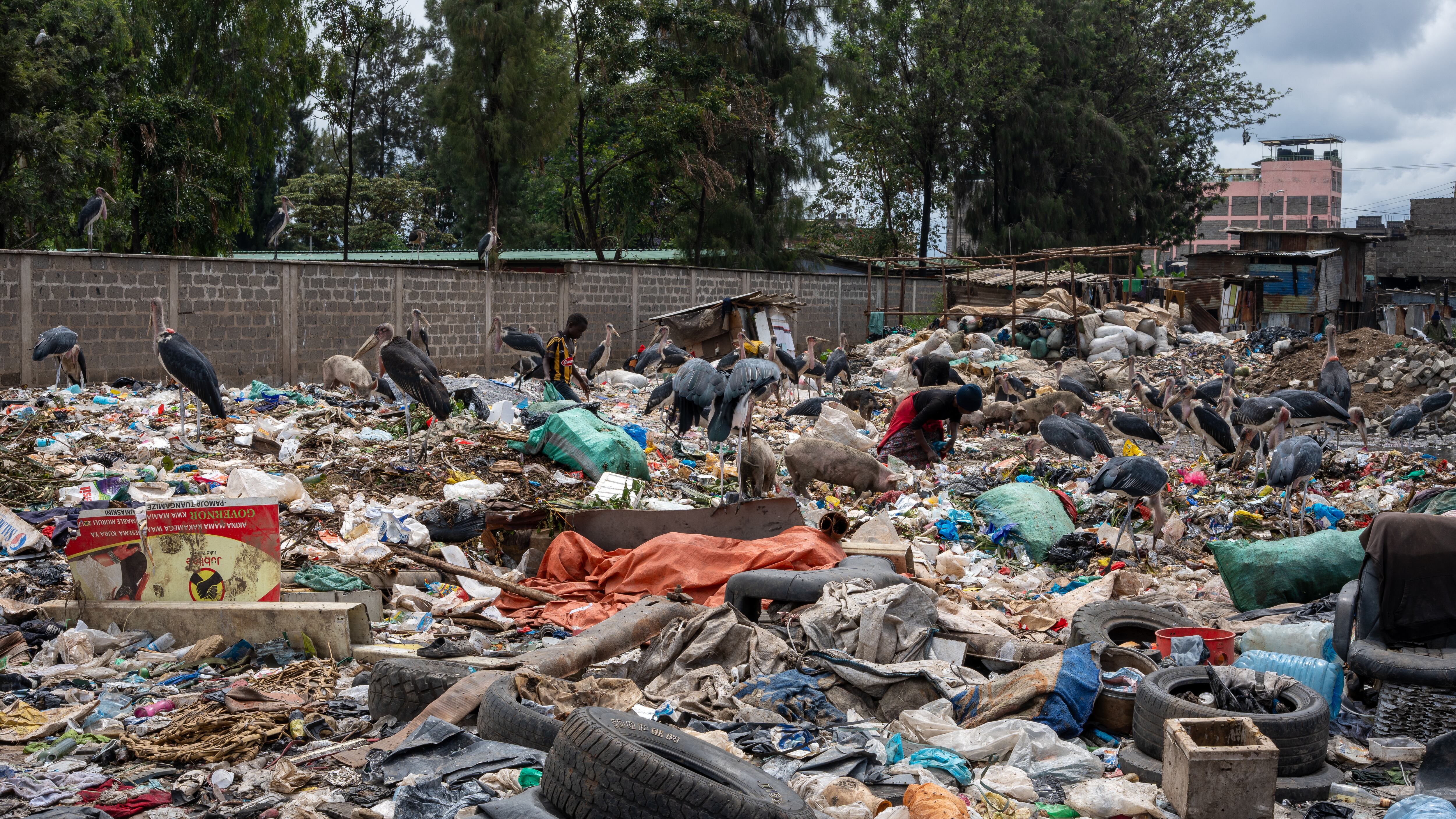 Montañas de basura en el vertedero de Dandora (Nairobi, Kenia).