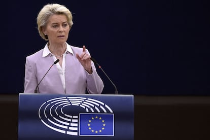 La presidenta de la Comisión de Europea, Ursula von der Leyen, el miércoles en Bruselas.