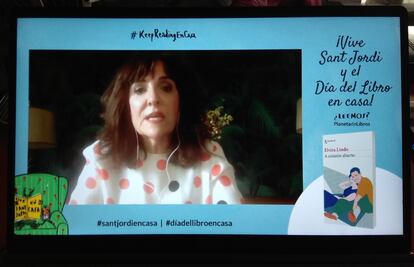 Elvira Lindo, durante la presentación de su último libro durante el Sant Jordi 2020