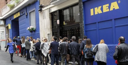 Entrada a la tienda ef&iacute;mera de Ikea el pasado oto&ntilde;o en Madrid.