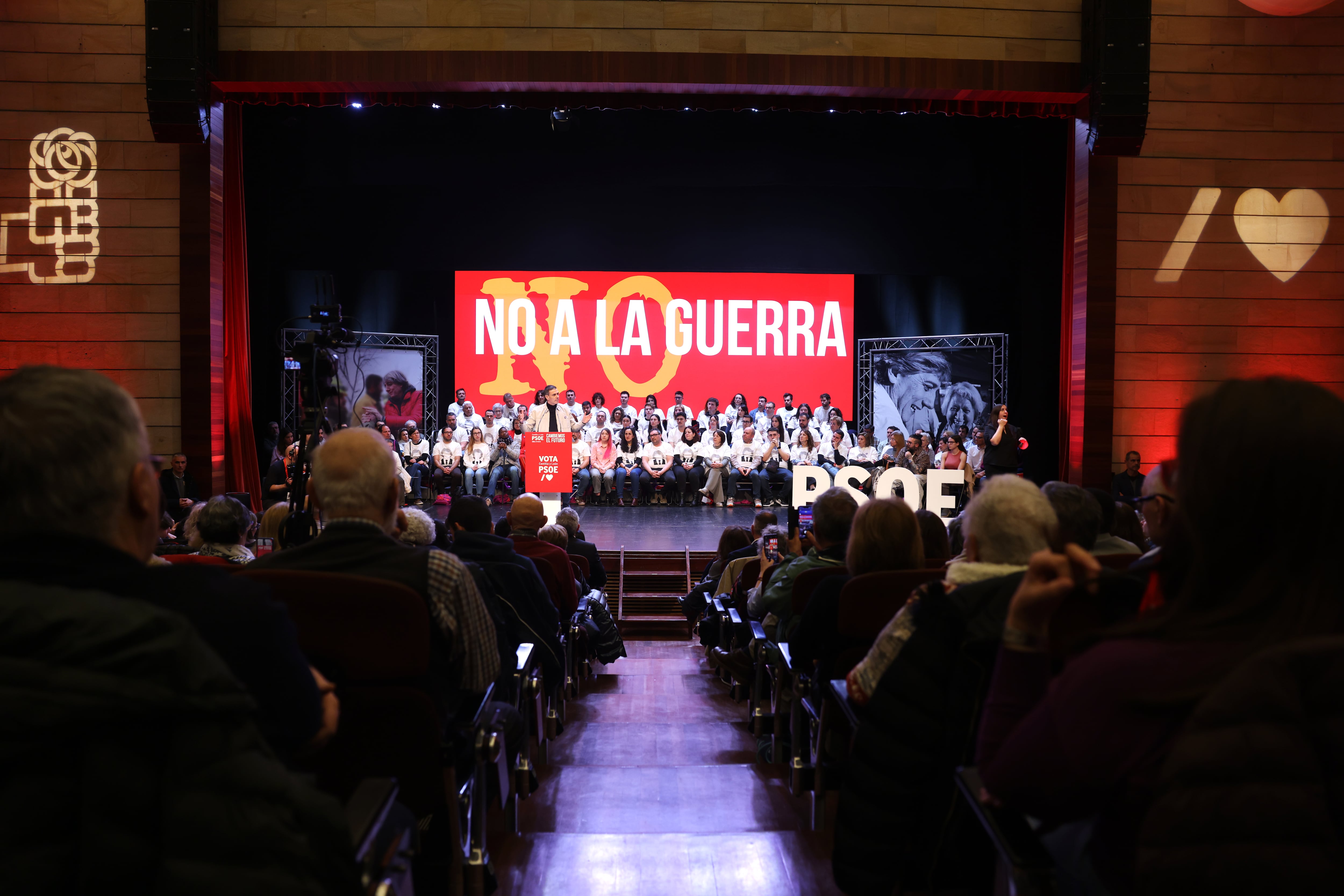 El secretario general del PSOE, Pedro Sánchez, en un momento de su intervención en el mitin de Soria.