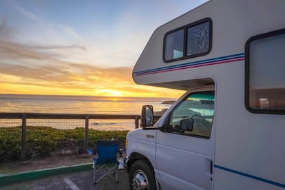 La autocaravana antes de salir de Los &Aacute;ngeles.