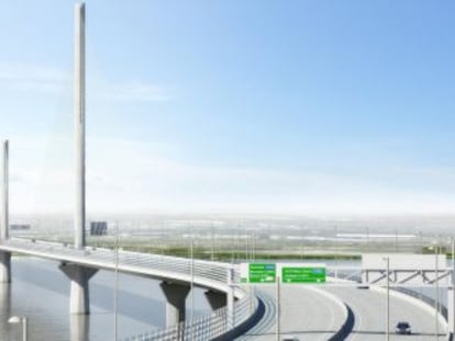 Proyecto de puente entre Runcorn y Widnes (Reino Unido), de cuya construcción se encarga FCC.