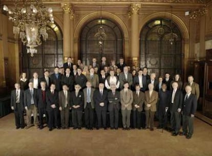 Participantes en la Conferencia Solvay, celebrada en Bruselas.