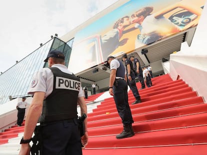 Ensaio da cerimônia de abertura do festival de Cannes, nesta segunda-feira.