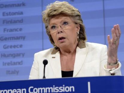 La comisaria de Justicia, Viviane Reding, el pasado 17 de julio.