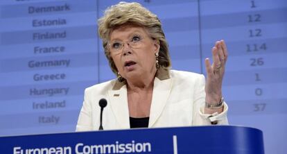 La comisaria de Justicia, Viviane Reding, el pasado 17 de julio.