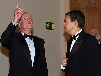 El Rey y José Luis Rodríguez Zapatero, ayer en el Prado.