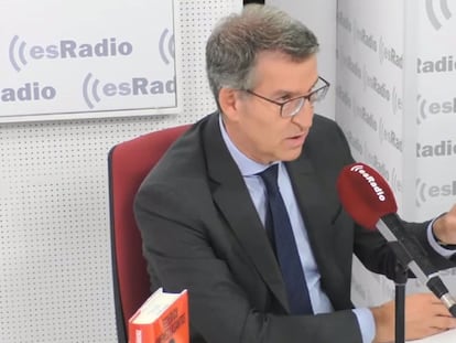 Alberto Núñez Feijóo, este jueves, en una entrevista en Esradio.