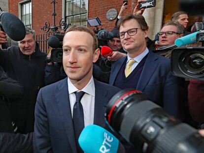 O fundador do Facebook, Mark Zuckerberg, na última terça-feira em Dublin, após um encontro sobre a regulação da rede social