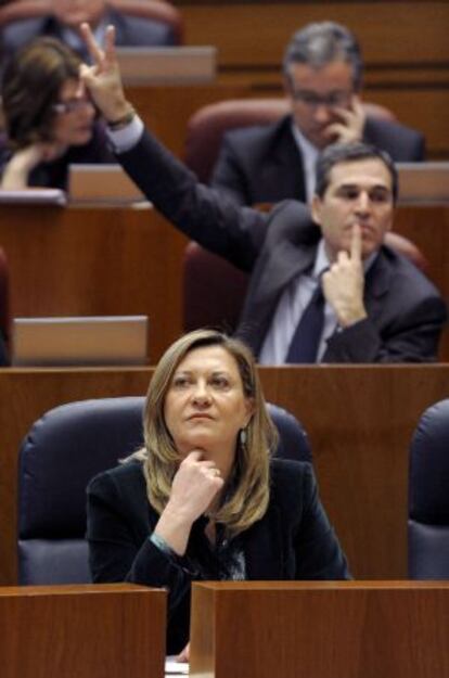 Pilar del Olmo, ayer en el parlamento auton&oacute;mico.