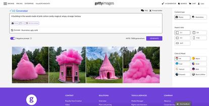 This photo provided by Getty Images shows an example of the company's artificial intelligence image-generator