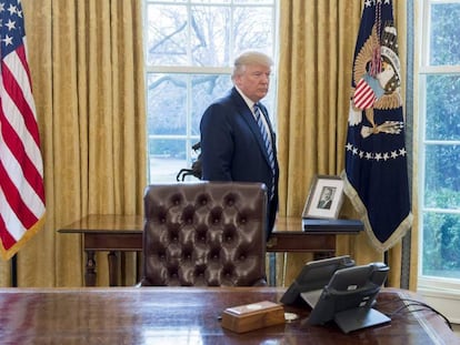 Donald Trump, no Salão Oval.