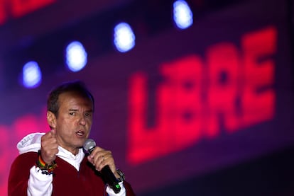 Jorge 'Tuto' Quiroga en su cierre de campaña, en La Paz (Bolivia), este miércoles.