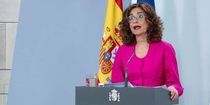 La ministra de Hacienda, María Jesús Montero, en La Moncloa.