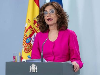 La ministra de Hacienda, María Jesús Montero, en La Moncloa.