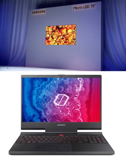 La nueva pantalla de 75" y el nuevo notebook Odyssey de Samsung