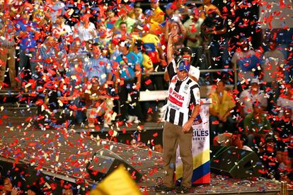  Henrique Capriles durante su campa&ntilde;a electoral en Barinas, Venezuela.