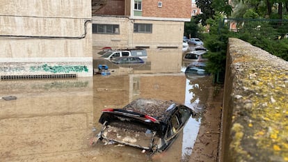 Calle inundada en Cartagena, Murcia, como consecuencia de la DANA, en mayo de 2023.