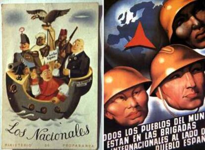 Carteles usados durante la Guerra Civil por nacionalistas y republicanos.