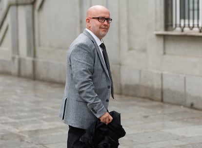 El abogado del expresidente de la Gaeneralitat de Catalunya Carles Puigdemont, Gonzalo Boye, a su llegada al Tribunal Supremo, este jueves. 
