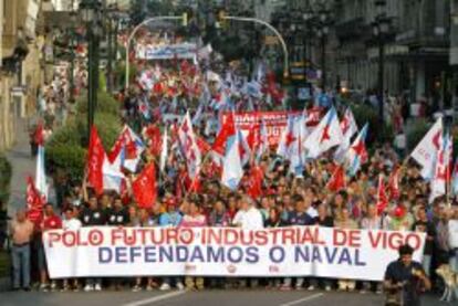Manifestación del pasado día 11 por las calles de Vigo para reclamar a la CE una "solución justa" para el sector naval.
