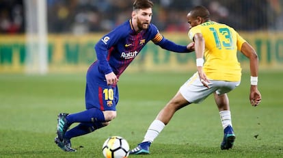 Messi, durante el partido ante el Mamelodi Sundowns.