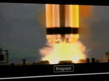 Imagen del momento del despegue del cohete.