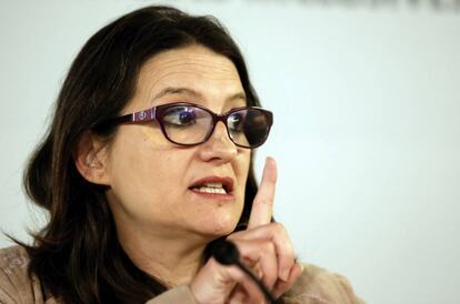 La vicepresidenta valenciana y líder de Compromís, Mónica Oltra, este jueves.