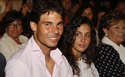 Rafael Nadal, con su novia Xisca Perell&oacute; en el concierto de Julio Iglesias en Barcelona.