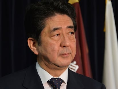 Shinzo Abe, el martes en una ruueda de prensa