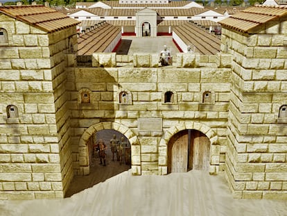 Puerta 'praetoria' o principal del campamento romano de León.