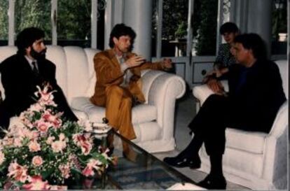 Pino Sagliocco, Mick Jagger y Felipe González.