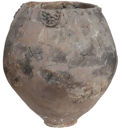 Ejemplar de jarra neolítica para vino en el Museo Nacional de Georgia.