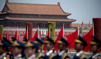 El retrato de Mao, en un acto institucional en Pek&iacute;n.