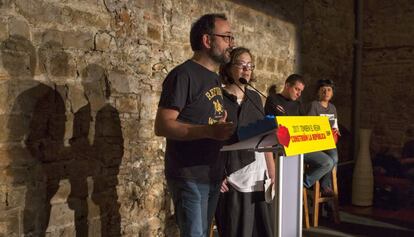 De izquierda a derecha, Benet Salellas, Eulàlia Reguant, Quim Arrufat y Anna Gabriel.