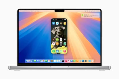 macOS Sequoia con un iPhone