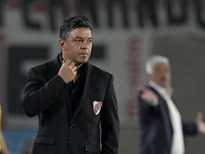 Marcelo Gallardo, durante un partido de River Plate en el Estadio Monumental de Buenos Aires, este miércoles.