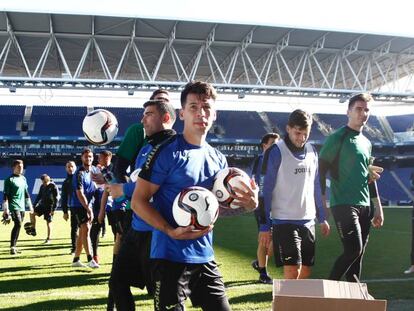 Entrenamiento del Espanyol en su estadio.