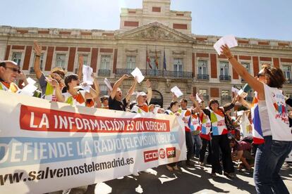 Los trabajadores de Telemadrid temen un ERE de Esperanza Aguirre.