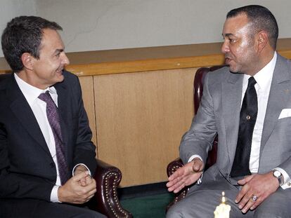 José Luis Rodríguez Zapatero y el rey de Marruecos, Mohamed VI, en un encuentro en Nueva York el pasado septiembre.