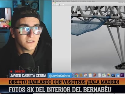 El YouTuber Javier Caireta narra en un vídeo del 26 de octubre la evolución de la obra del Santiago Bernabéu, estadio del Real Madrid