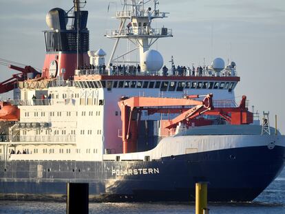 El rompehielos 'RV Polarstern' vuelve del Ártido, el pasado lunes, al puerto de Bremerhaven (Alemania).