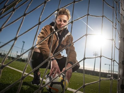 Mapi León, en la Ciudad Deportiva del Barcelona. 