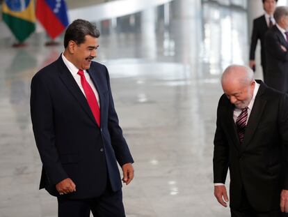 Nicolás Maduro y Lula da Silva, el 29 de mayo en el palacio de Planalto en Brasilia.