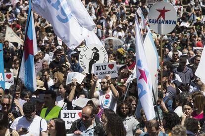 Manifestación en defensa del gallego. 