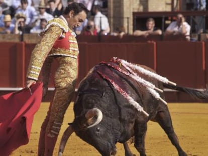 El diestro Manuel Jes&uacute;s &#039;El Cid&#039; en la Feria de Abril de Sevilla de 2014.